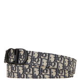 ディオール トロッター ベルト ネイビー ブラック キャンバス レザー レディース Dior 【中古】
